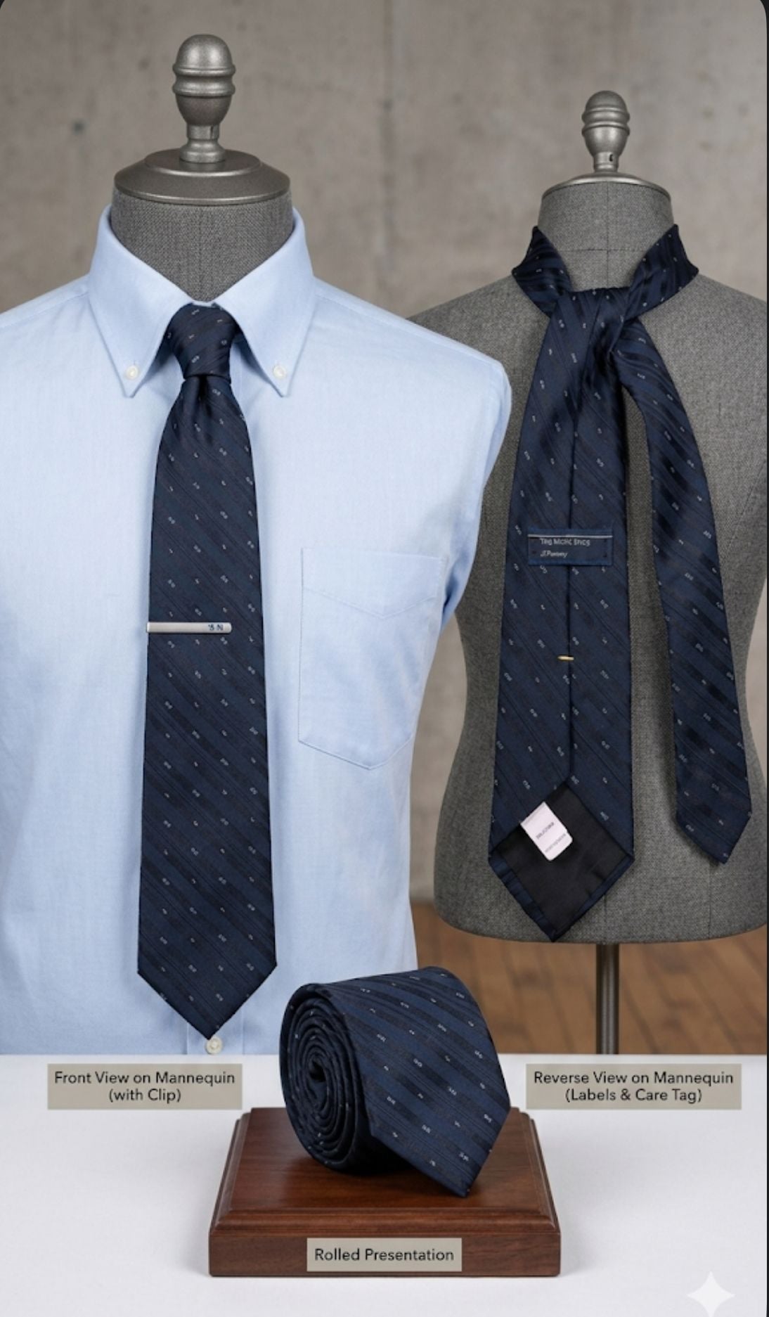Navy Blue Microfiber Flying Arrows Tie